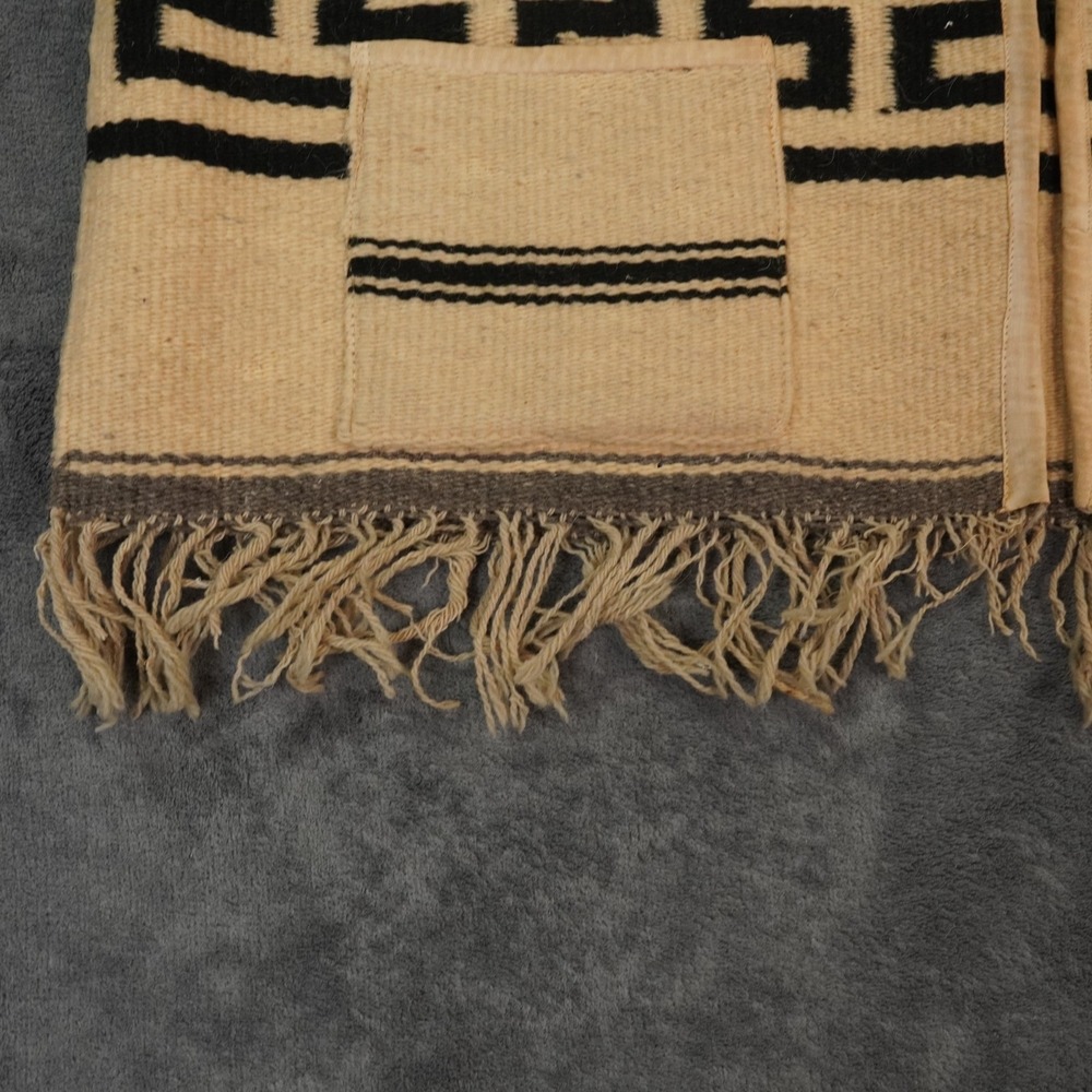 VTG Zapotec Oaxaca Handwoven Wool Gabán Vest Aztec Warrior Greca Band Starburst - Picture 5 of 14